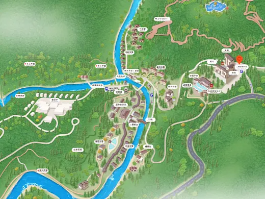 花山结合景区手绘地图智慧导览和720全景技术，可以让景区更加“动”起来，为游客提供更加身临其境的导览体验。